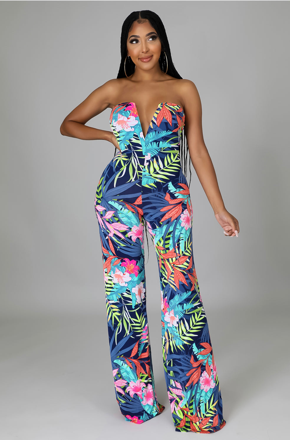 Caribbean Goddess Jumpsuit | Blue